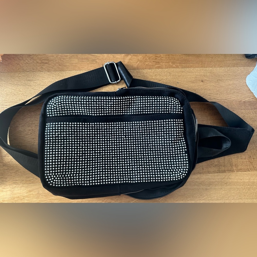 Black and Silver Studded Crossbody Bag